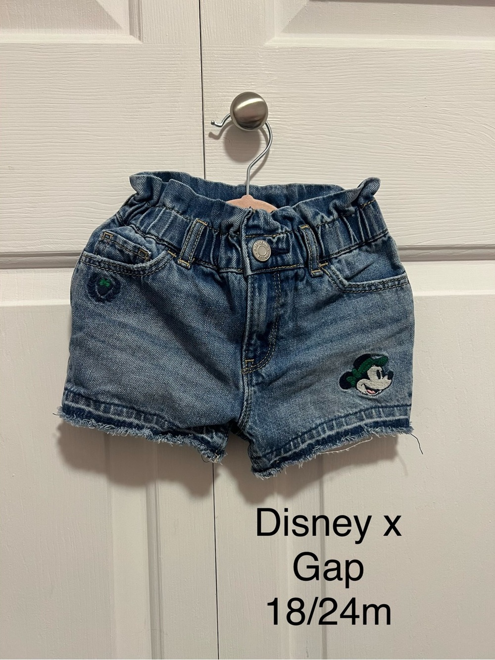GAP Toddler Denim Shorts with Green Accent
